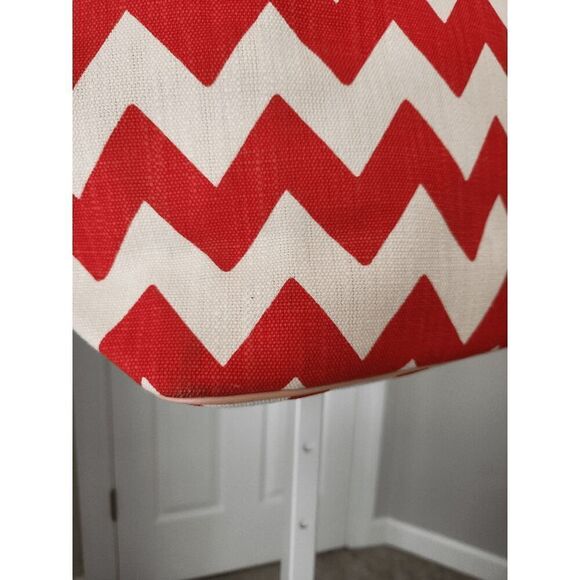 Kate Spade Harmony Chevron Tote Red Ivory - Picture 12 of 12